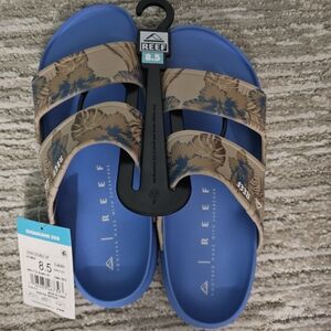 Reef Blue and Brown Floral Sandals